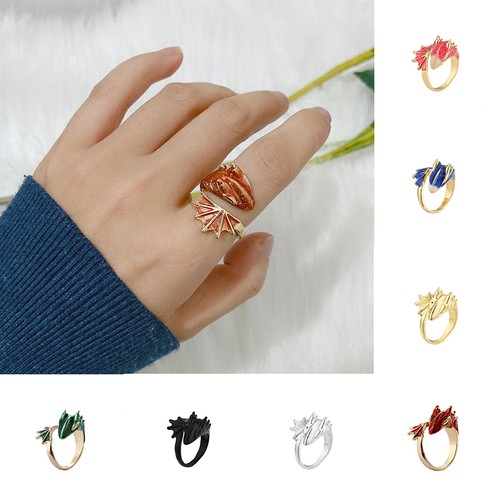 Dragon rings adjustable - adjustable, animal