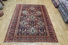 ANTIQUE HANDMADE BAKHTIARI WOOL RUG ORIENTAL RUG WITH NATURAL DYES C1940.