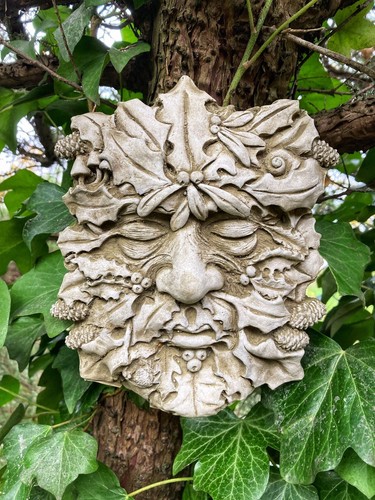 Stone garden winter green man - garden,