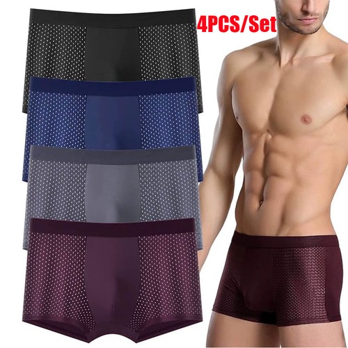 4pcs men ice silk underwear - 4pcs,