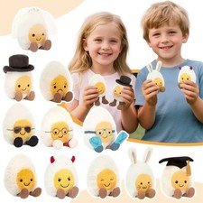 Cute Boiled Egg Plush Keychain