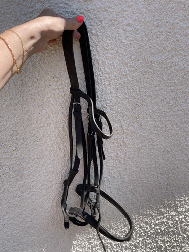 Brown leather bridle flash - dk,