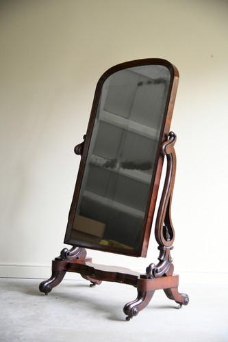 Victorian mahogany cheval - mahogany,