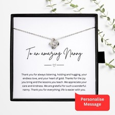 To An Amazing Nanny - Necklace Gift for Grandmother - Personalised Message Card