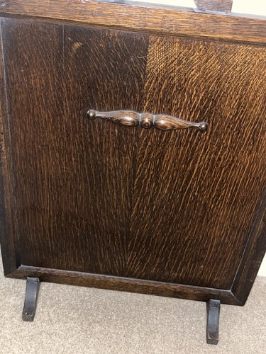Vintage wooden firescreen - wooden, firescreen,dark