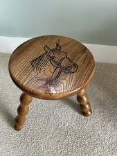 Child’s Solid Oak Pony Horse Stool Seat