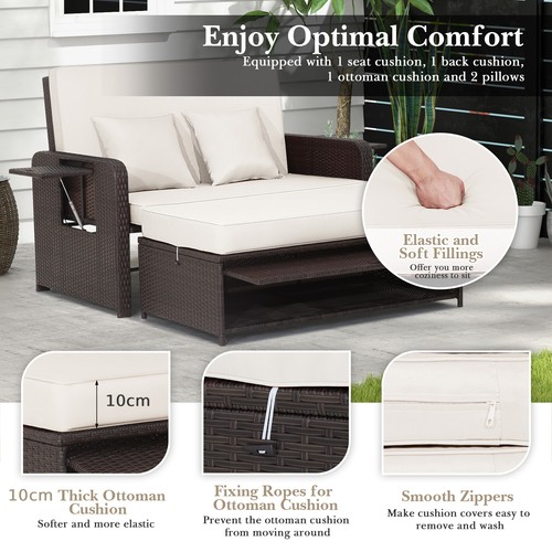 Rattan daybed set with - rattan,