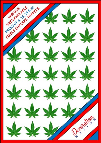 Weed leaf edible wafer - 35,