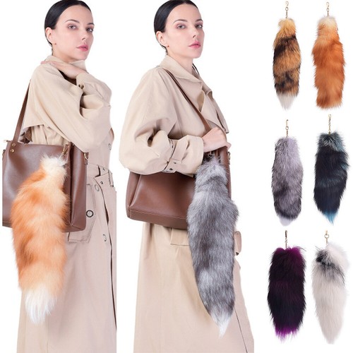 Real fox tail fur leather - fox,