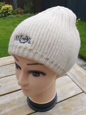 Pre Loved HENRI LLOYD Cream 80% WOOL BEANIE Hat Toque Unisex LOVELY COND. shlf7