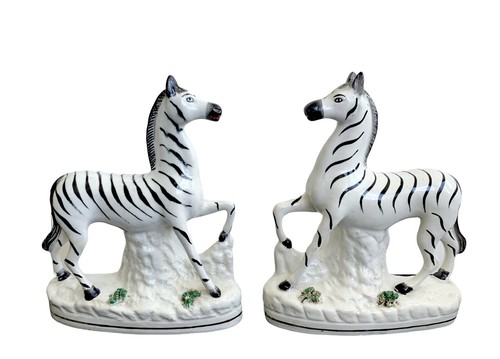 Staffordshire zebra figurine - zebra,