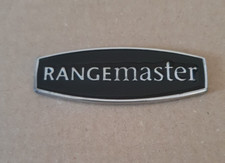 P3853 Rangemaster Metal / Enamel SILVER & BLACK Stick On Badge for Cooker, Oven