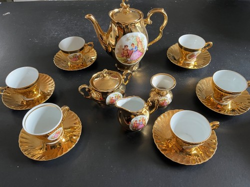 Retro 70s gold coffee set - 70s,