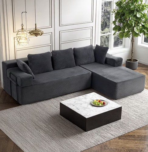 Shaped sectional sofa with - sectional,