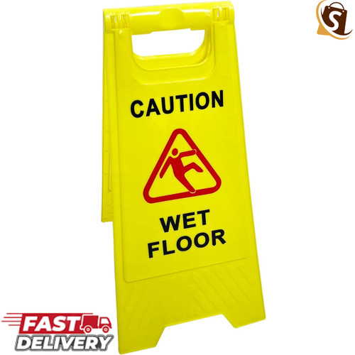 Caution wet floor - caution, sign