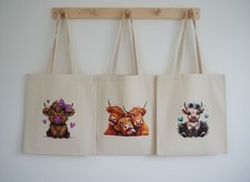 Cow Print Canvas Tote Bags