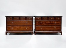 STAG MINSTREL pair of 4 over 2 6 Drawer wide Bedside Drawer mahogany Chest  