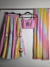 Pastel Mirror Work Lehenga