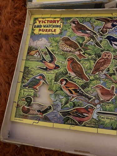 Vintage wooden bird jigsaw - wooden,