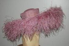 DUSKY ROSE PINK EXTRA LARGE HAT OSTRICH FEATHER BOA 21 DAYS MADE TO ORDER  ASCOT