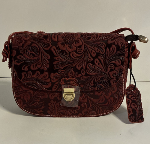 Burgundy embossed floral - embossed,
