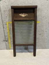 Vintage National Washboard Co. No. 864 Domestic Science Wood and Glass USA