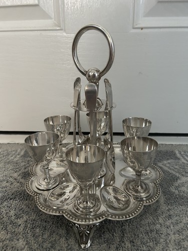 Silver plated six egg - silver-plated, six-egg