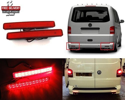 Red rear bumper reflector - red,