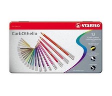 Stabilo CarbOthello Artist Pastel Chalk Colouring Pencils - 12 Colour Metal Tin