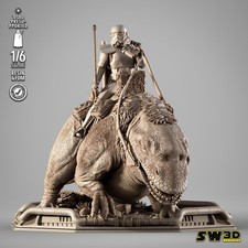 3D Printed 16K Resin Sand Trooper in Dewback FAN MADE STAR WARS 3D 1:6 UNPAINTED