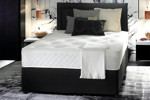 New black leather divan - new,
