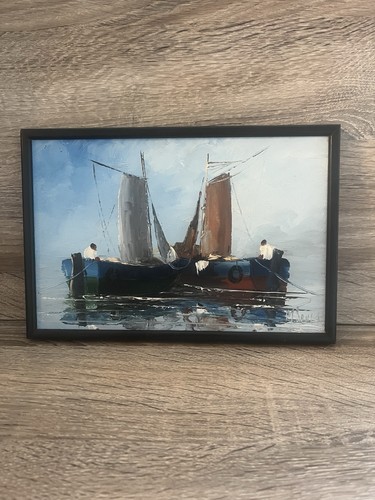Vintage framed oil board - oil, on