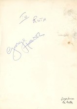 George Harrison signed QE2 Menu 1971