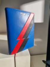Mulberry Passport Wallet. Porcelain Blue and Scarlet (David Bowie Ziggy Stripe)
