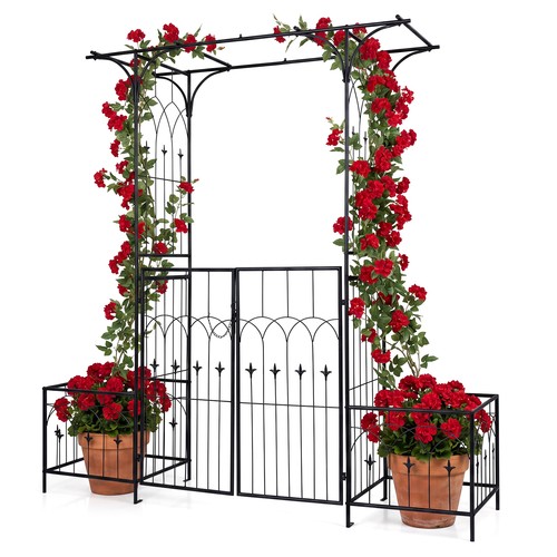 Garden arbor with gate - garden,