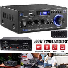 600W bluetooth Stereo Amplifier Amp HIFI Audio Radio 2CH USB AUX FM Car Home UK