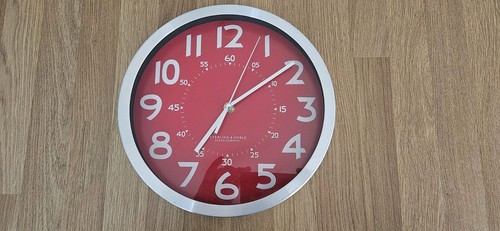 Clock with red face - clock,