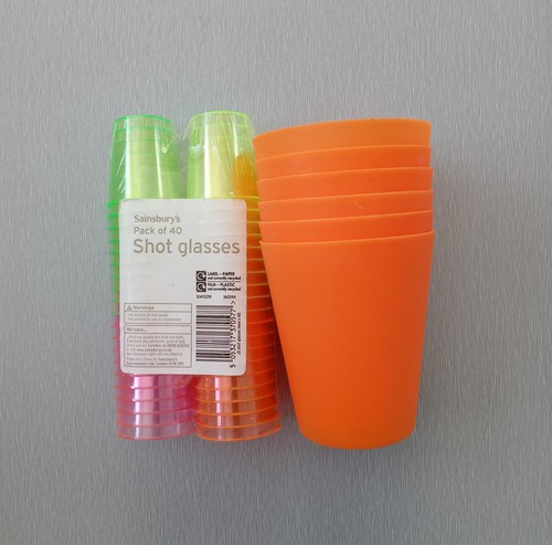 Sainsbury plastic shot - 40, cups