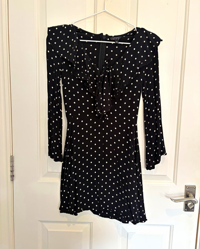 Topshop black white polka - black, &