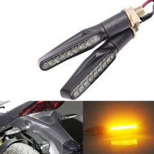 Motorcycle LED Turn Signal Indicators Motorbike Flowing Waterproof Light Amber