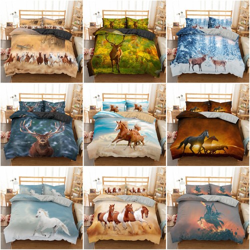 Horse deer quilt - deer, duvet