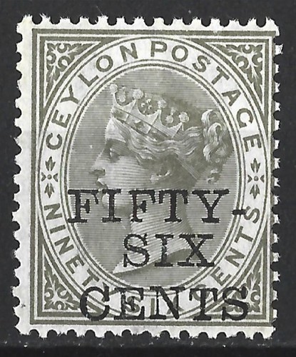 Ceylon 1885 56c 96c drab - ceylon, on