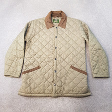 Schott Mens Jacket Large Green Sage Quilted Padded Coat Vintage Country Hunting