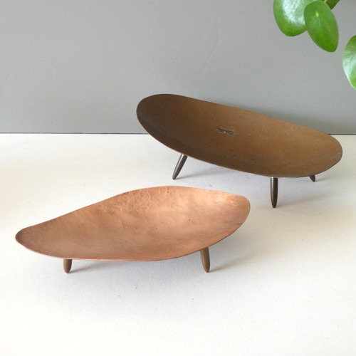 Vintage copper trinket dishes - trinket,