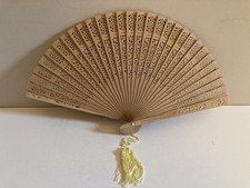 Vintage fan pierced wooden - vintage,