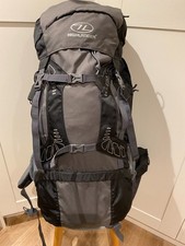 Highlander Discovery 85L Backpacking Rucksack Grey & Black ideal for DofE