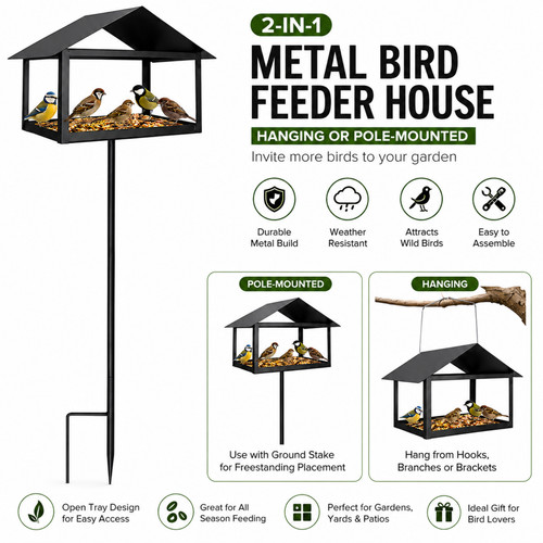 2in1 metal bird - metal, house