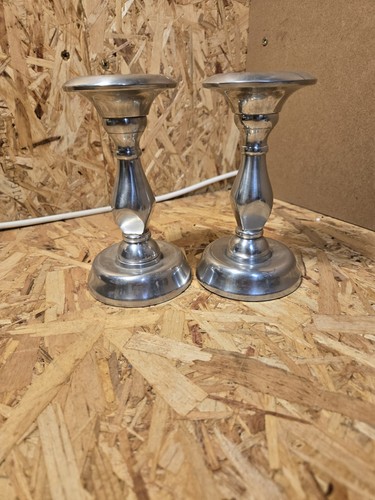 Pair small stylish chrome - pair, of