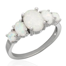 Stone white fire - white, opal