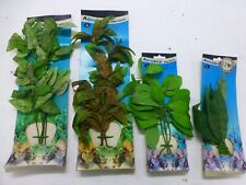 4 artifical plant For fish tank, 2 XL 14" tall, 2 L 9" tall. Set 4